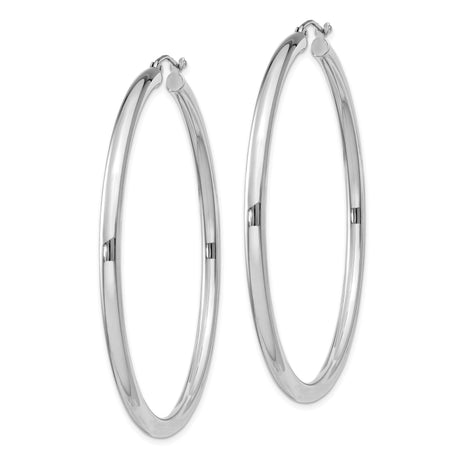 Sterling Silver Hoop Earrings, Classic Round Tube Design with Polished Smooth Finish