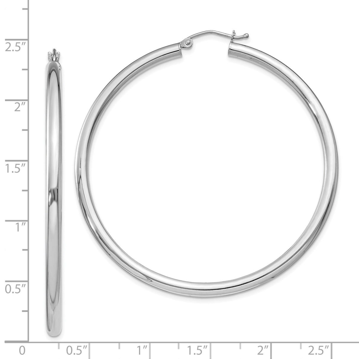 Sterling Silver Hoop Earrings, Classic Round Tube Design with Polished Smooth Finish