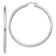 Sterling Silver Hoop Earrings, Classic Round Tube Design with Polished Smooth Finish