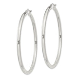 Sterling Silver Hoop Earrings with Smooth Finish and Hinged Backs, Classic Minimalist Design
