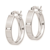 Sterling Silver Hoop Earrings, Polished Finish, Hinged Clasp, Classic Round Minimalist Design