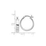 Sterling Silver Hoop Earrings, Polished Finish, Hinged Clasp, Classic Round Minimalist Design