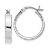 Sterling Silver Hoop Earrings, Polished Finish, Hinged Clasp, Classic Round Minimalist Design