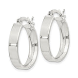 Sterling Silver Hoop Earrings, Polished Smooth Round Minimalist Design for Women