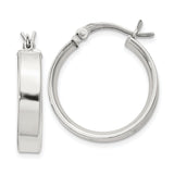 Sterling Silver Hoop Earrings, Polished Smooth Round Minimalist Design for Women