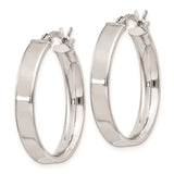 Sterling Silver Hoop Earrings, Rhodium Plated with Latch Back Closure, Minimalist Round Design