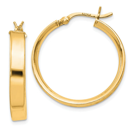 Sterling Silver Gold Plated Hoop Earrings, Polished Finish, Latch Back, Minimalist Style