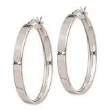 Sterling Silver Hoop Earrings with Latch-Back Closure, Square Tube Design, Polished Finish