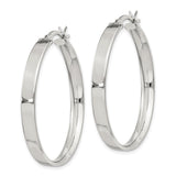 Sterling Silver Hoop Earrings, Polished Finish, Classic Round Latch-Back Style for Women