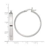 Sterling Silver Hoop Earrings, Polished Finish, Classic Round Latch-Back Style for Women