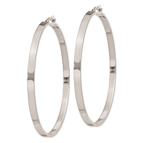 Sterling Silver Hoop Earrings, Large Lightweight Round Hoops with High Polish Finish