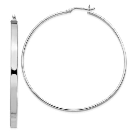 Sterling Silver Hoop Earrings, Large Lightweight Round Hoops with High Polish Finish