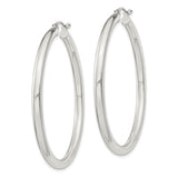 Sterling Silver Hoop Earrings, Classic Round Polished Design, Lightweight Minimalist Style for Women