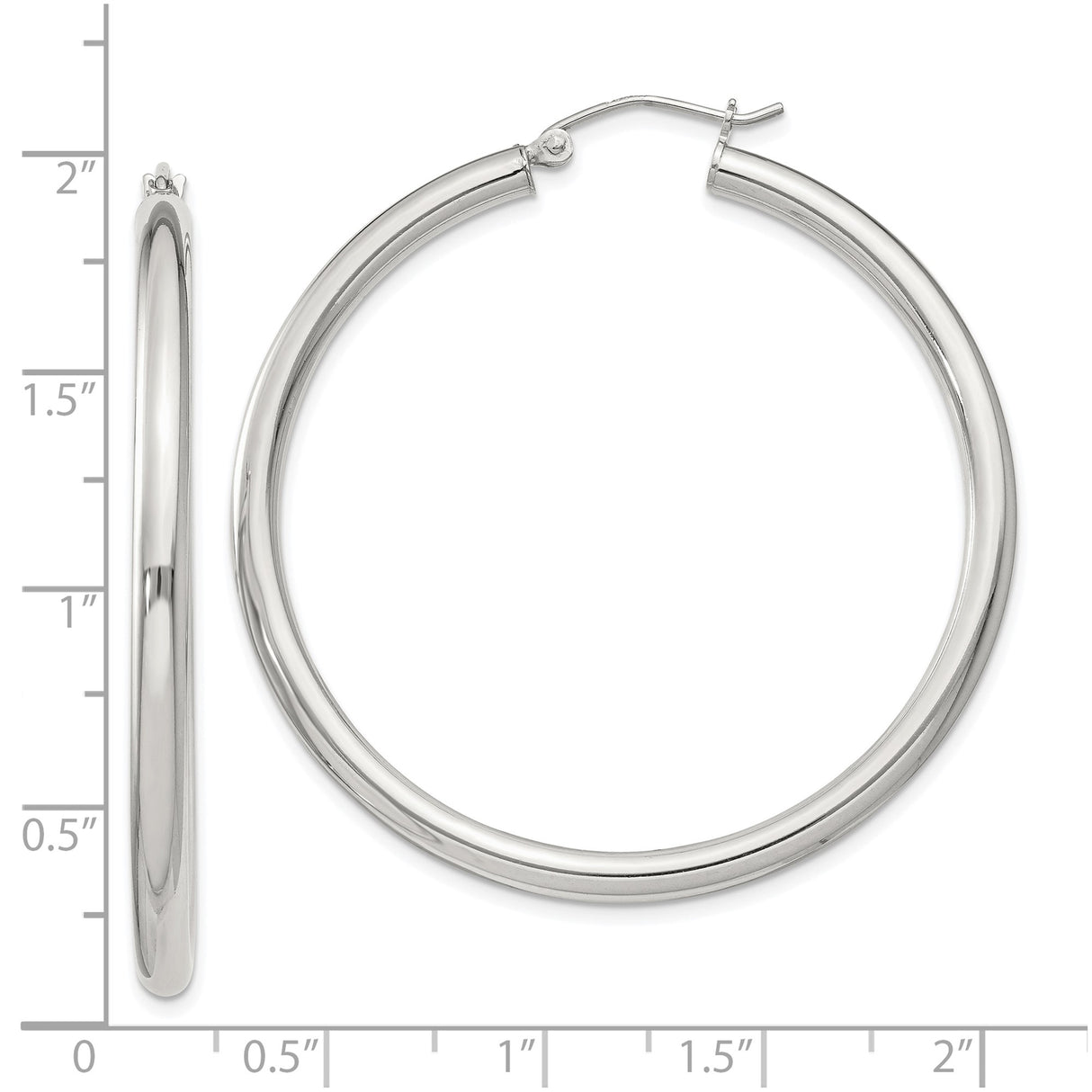 Sterling Silver Hoop Earrings, Classic Round Polished Design, Lightweight Minimalist Style for Women