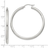 Sterling Silver Hoop Earrings, Classic Round Polished Design, Lightweight Minimalist Style for Women