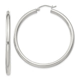 Sterling Silver Hoop Earrings, Classic Round Polished Design, Lightweight Minimalist Style for Women