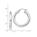 Sterling Silver Hoop Earrings, Polished Rounded Tube Design, Lightweight Minimalist Style for Women