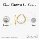 Sterling Silver Gold Plated Hoop Earrings, Smooth Rounded Lightweight Medium Hoops for Women