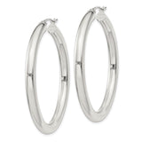 Sterling Silver Hoop Earrings with Smooth Polished Finish, Classic Round Latch Back Design