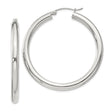 Sterling Silver Hoop Earrings with Smooth Polished Finish, Classic Round Latch Back Design