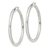 Sterling Silver Hoop Earrings, Polished Smooth Rounded Design, Minimalist Everyday Style