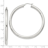 Sterling Silver Hoop Earrings, Polished Smooth Rounded Design, Minimalist Everyday Style