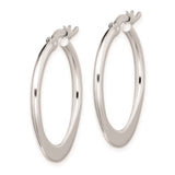 Sterling Silver Hoop Earrings with Polished Finish, Medium Size, Seamless Classic Latch-Back Design