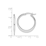 Sterling Silver Hoop Earrings with Polished Finish, Medium Size, Seamless Classic Latch-Back Design