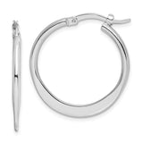 Sterling Silver Hoop Earrings with Polished Finish, Medium Size, Seamless Classic Latch-Back Design