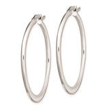 Sterling Silver Hoop Earrings, Smooth Tapered Design, Polished Minimalist Medium Round Style