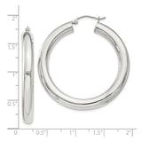 Sterling Silver Hoop Earrings, Thick Round High Polish Hoops, Minimalist Classic Design for Women