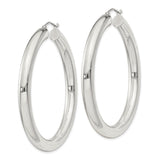 Sterling Silver Hoop Earrings, Classic Polished Round Hoops, Lightweight Minimalist Style for Women