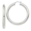 Sterling Silver Hoop Earrings, Classic Polished Round Hoops, Lightweight Minimalist Style for Women