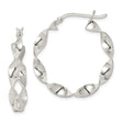 Sterling Silver Twisted Hoop Earrings with Open Loop Wave Design, Modern Minimalist Style