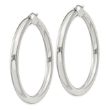 Sterling Silver Hoop Earrings, Classic Round Tube Design with High Polish Finish for Women
