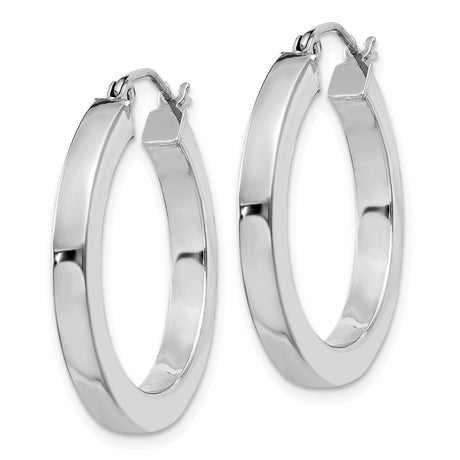 Sterling Silver Hoop Earrings, Polished Finish, Classic Round Minimalist Design for Women