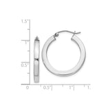 Sterling Silver Hoop Earrings, Polished Finish, Classic Round Minimalist Design for Women