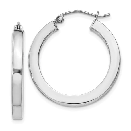 Sterling Silver Hoop Earrings, Polished Finish, Classic Round Minimalist Design for Women