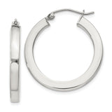 Sterling Silver Hoop Earrings, High Polish Round Tube, Lightweight Minimalist Design for Women