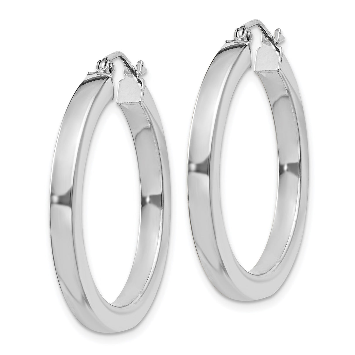 Sterling Silver Hoop Earrings, Lightweight Round Design with Hinged Closure, Minimalist Style for Women