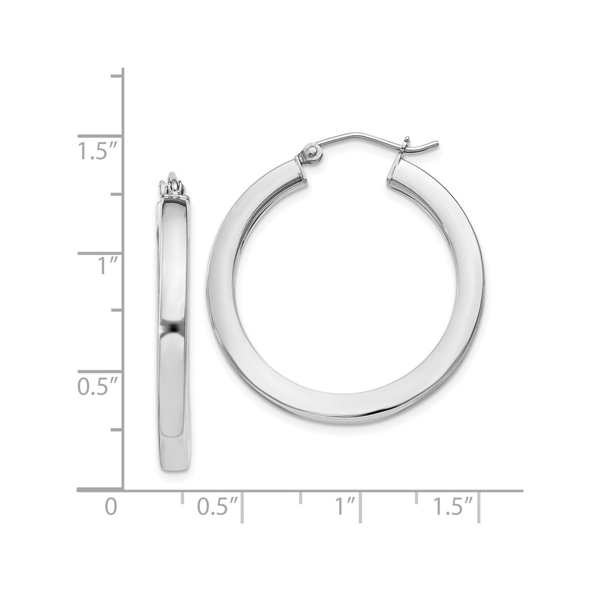 Sterling Silver Hoop Earrings, Lightweight Round Design with Hinged Closure, Minimalist Style for Women