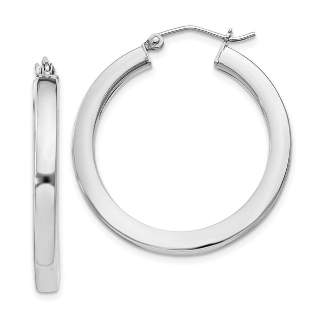 Sterling Silver Hoop Earrings, Lightweight Round Design with Hinged Closure, Minimalist Style for Women