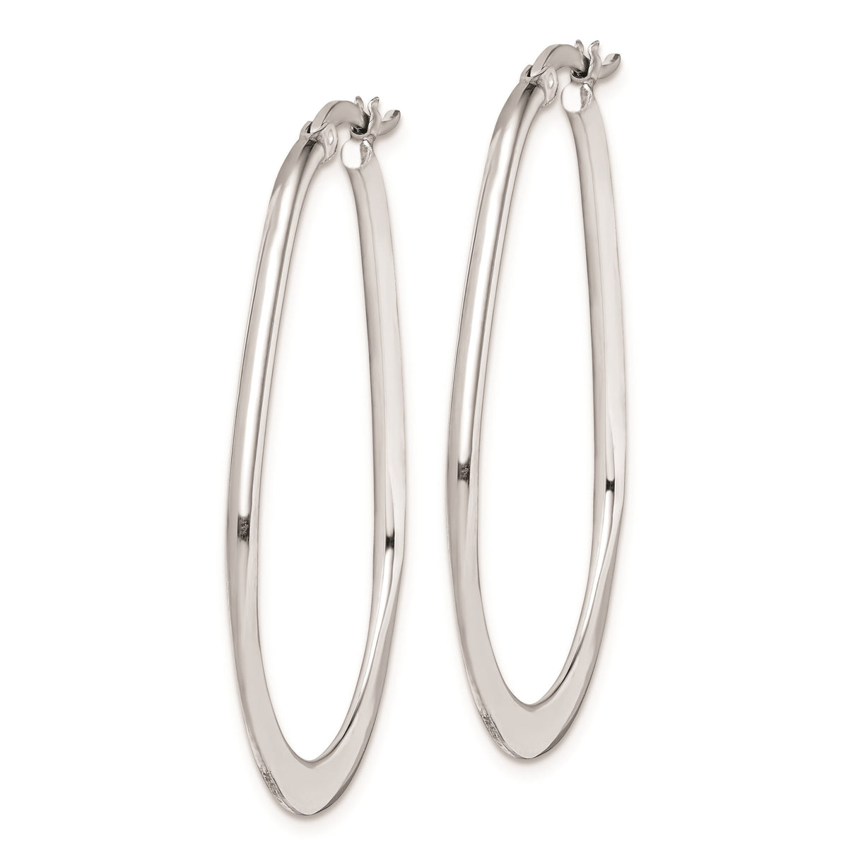 Sterling Silver Teardrop Hoop Earrings, Lightweight Minimalist Polished Design for Women