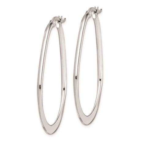 Sterling Silver Teardrop Hoop Earrings, Lightweight Minimalist Polished Design for Women