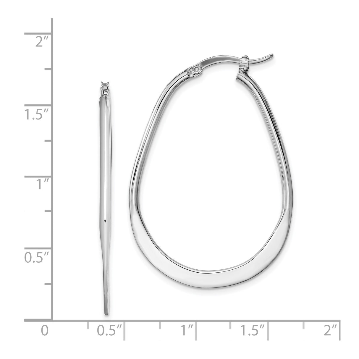 Sterling Silver Teardrop Hoop Earrings, Lightweight Minimalist Polished Design for Women