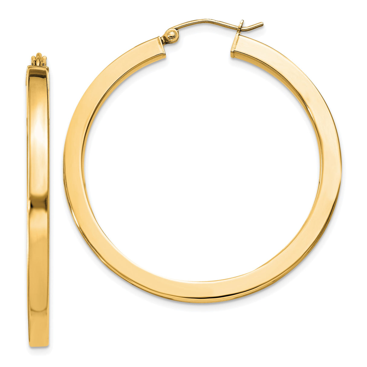 Sterling Silver Gold Plated Hoop Earrings, Smooth Polished Round Lightweight Design for Women