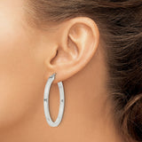 Sterling Silver Flat Hoop Earrings, Latch-Back Closure, High-Polish Minimalist Design