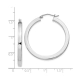 Sterling Silver Hoop Earrings, Flat Round Open Design with Polished Finish, Sleek Minimalist Style