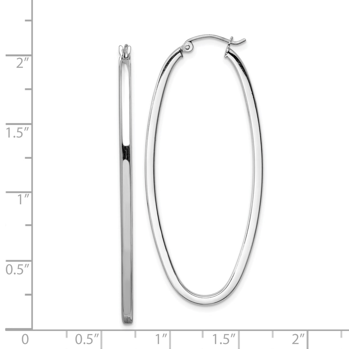 Sterling Silver Oval Hoop Earrings, Lightweight Minimalist Polished Design