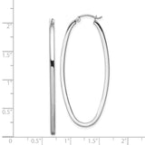 Sterling Silver Oval Hoop Earrings, Lightweight Minimalist Polished Design
